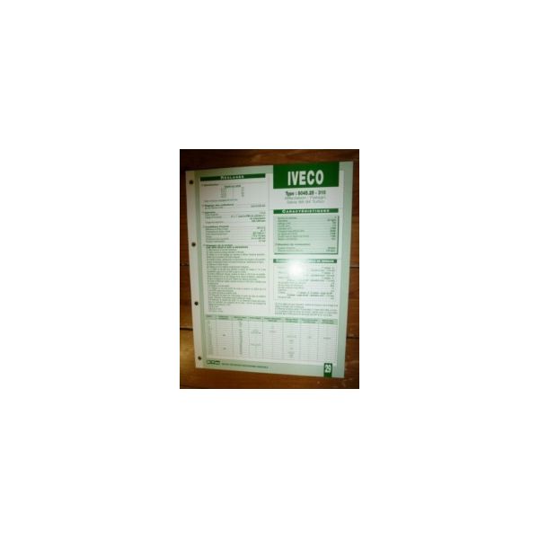 8045-25-310 Fiche Technique Fiat AGRI IVECO