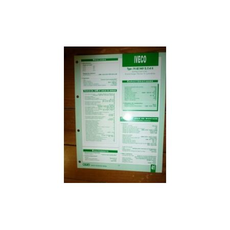 TECTOR 4 Cyl Fiche Technique Iveco