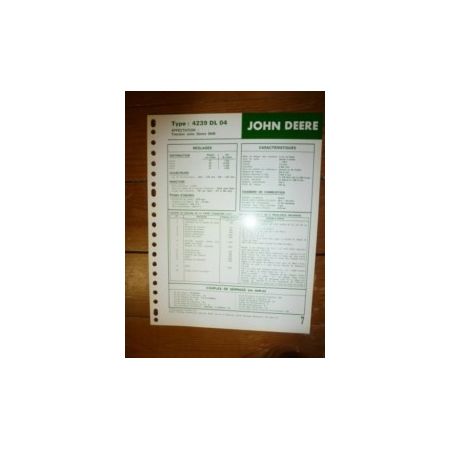 4239DL04 Fiche Technique John Deere