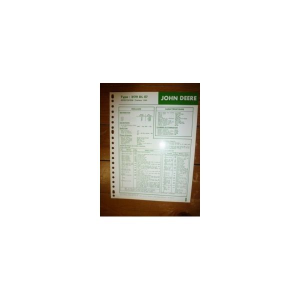 3179DL07 Fiche Technique John Deere