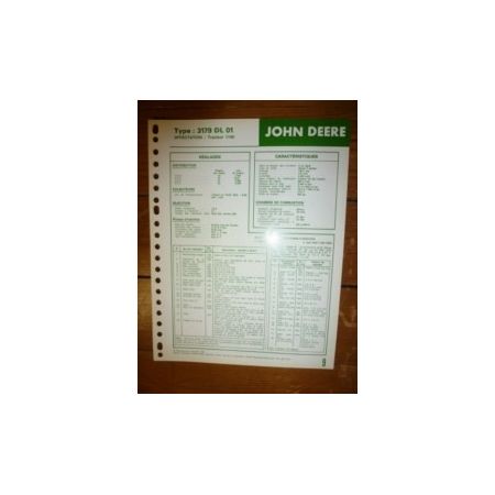 3179DL01 Fiche Technique John Deere