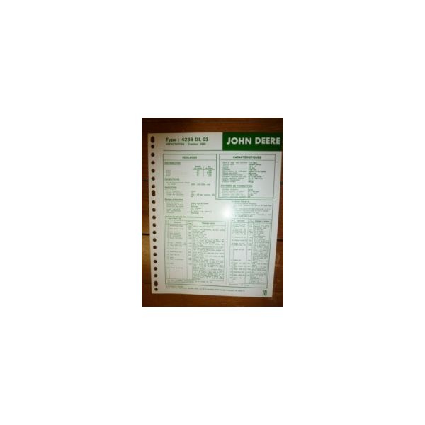 4239DL03 Fiche Technique John Deere