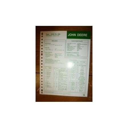 4239DL009 Fiche Technique John Deere