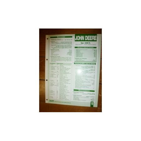 6059TL Fiche Technique John Deere