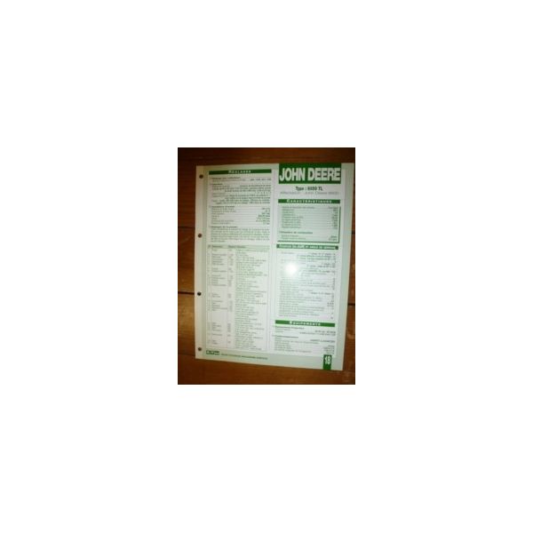6059TL Fiche Technique John Deere