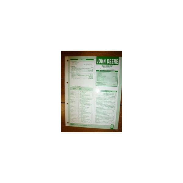4045TRT Fiche Technique John Deere
