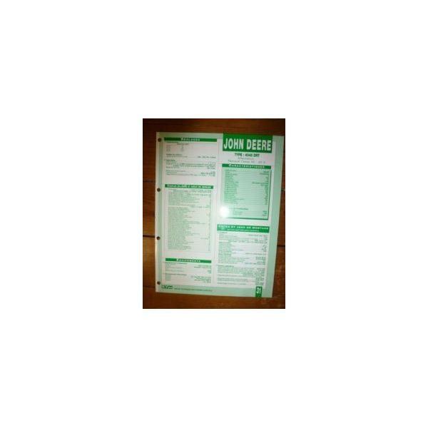 4045DRT Fiche Technique John Deere