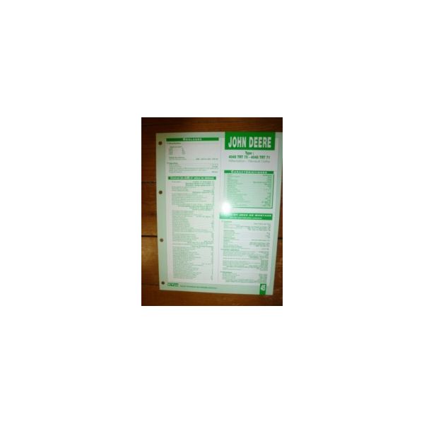 4045TRT70-4045TRT71 Fiche Technique John Deere