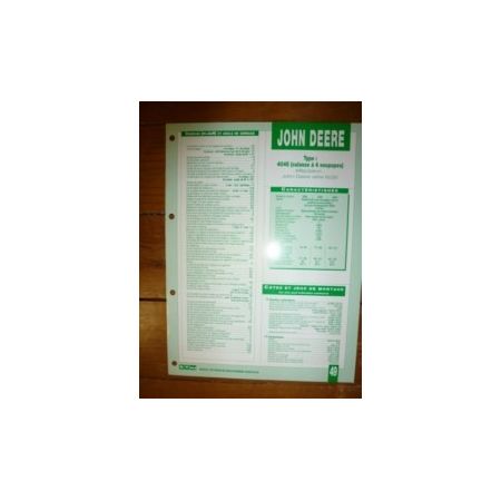 4045 4 soupapes Fiche Technique John Deere