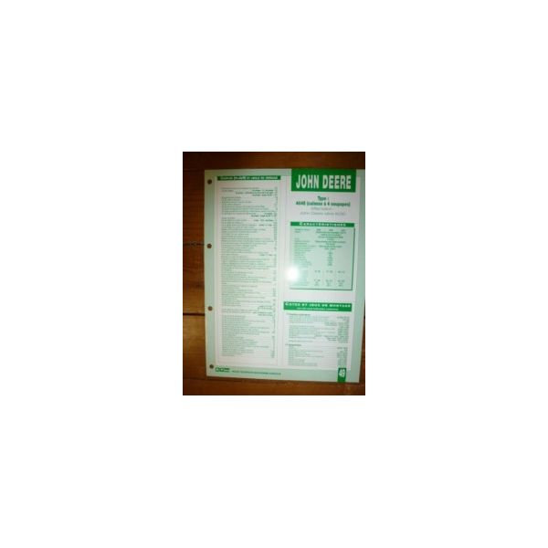 4045 4 soupapes Fiche Technique John Deere