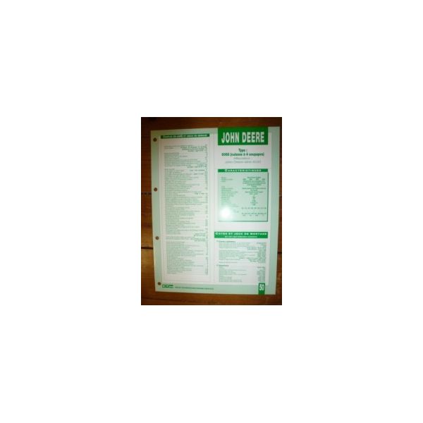 6068 4 soupapes Fiche Technique John Deere