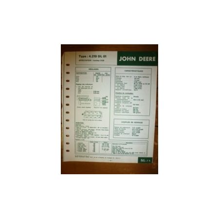 4.219DL01 Fiche Technique John Deere