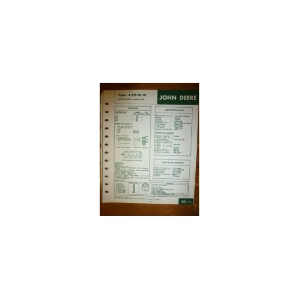 4.219DL01 Fiche Technique John Deere