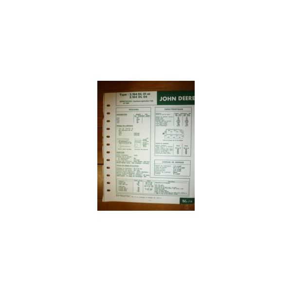 3.164DL01-3.164DL04 Fiche Technique John Deere