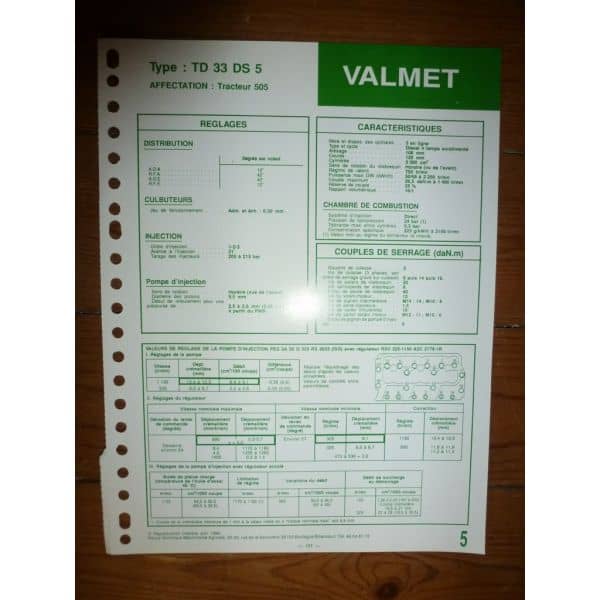 TD33DS5 Fiche Technique Valmet