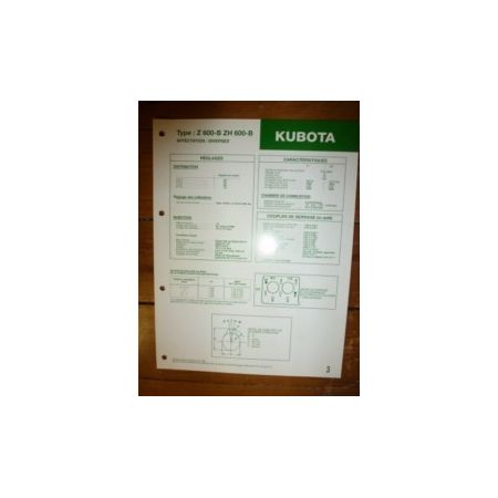 Z600B-ZH600B Fiche Technique kubota