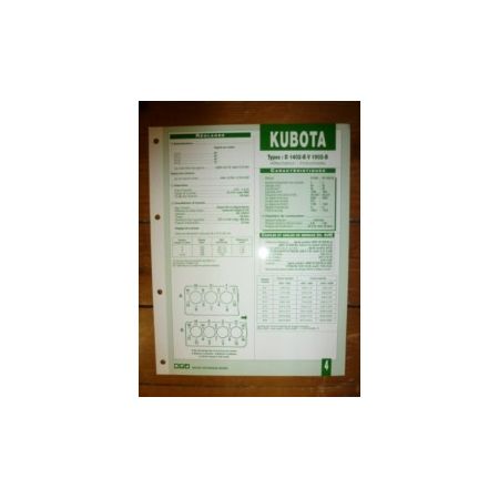 D1402B - V1902B Fiche Technique kubota