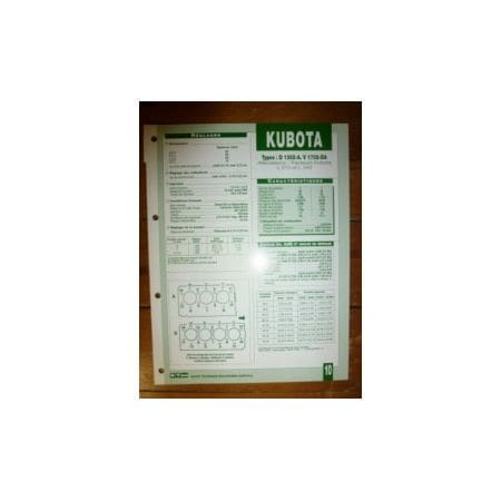 D1302A - V1702DA Fiche Technique kubota