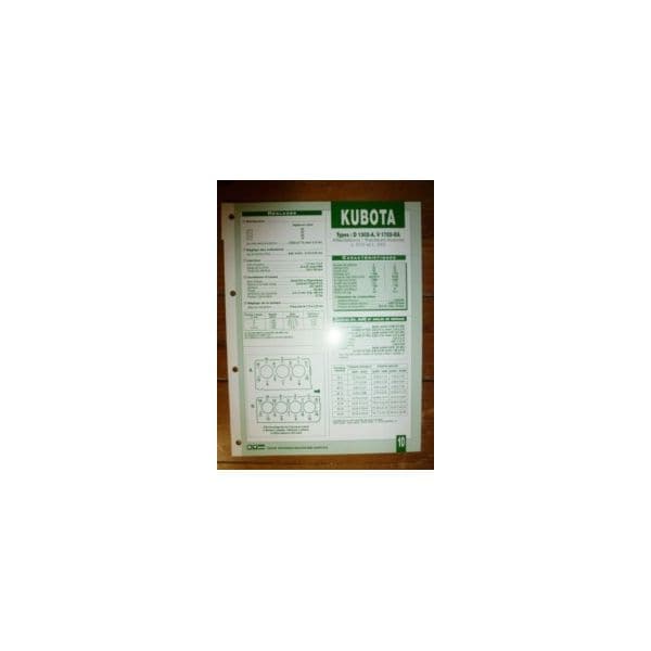D1302A - V1702DA Fiche Technique kubota