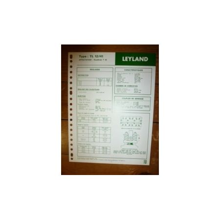 TL12/41 Fiche Technique British Leyland