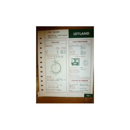 EO600 Fiche Technique British Leyland