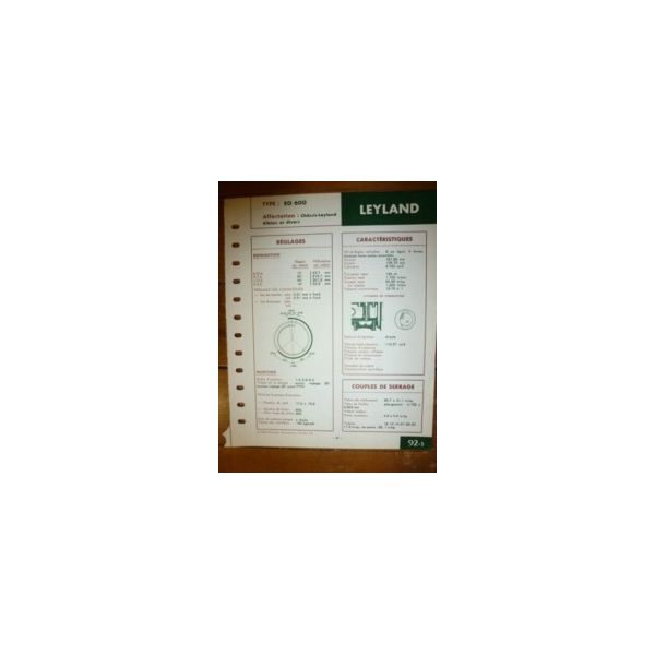 EO600 Fiche Technique British Leyland