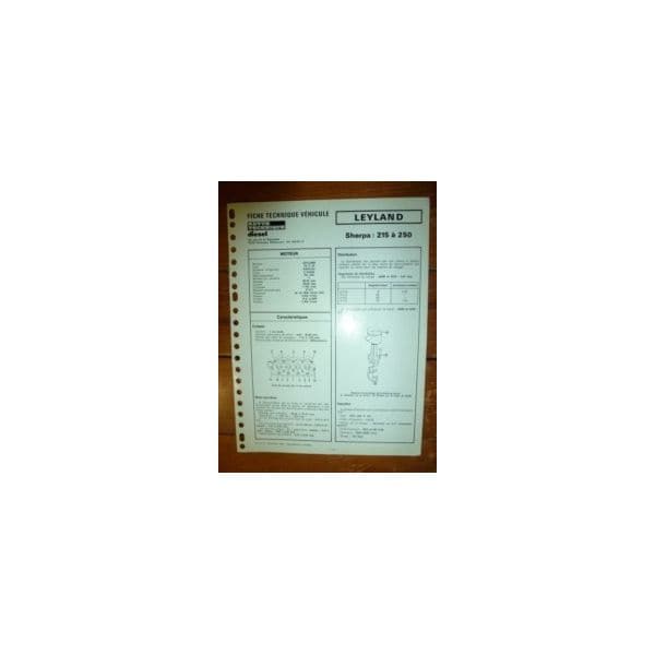 Sherpa 215-250 Fiche Technique British Leyland