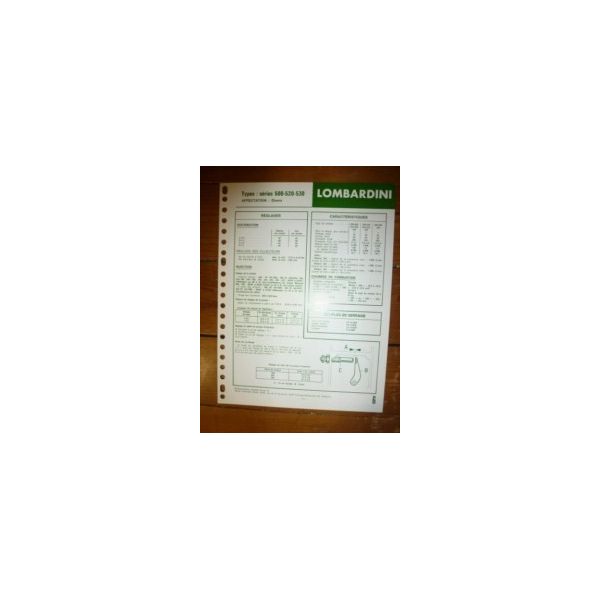 500-520-530 Fiche Technique Lombardini