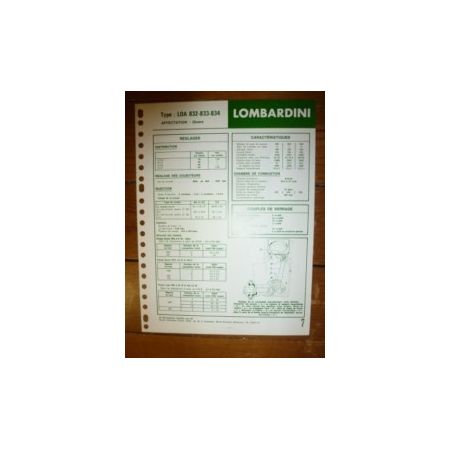 LDA 832-833-834 Fiche Technique Lombardini