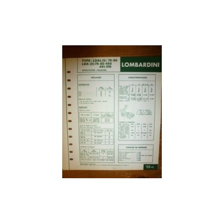 LDAL-LDA 75-80-450-451-510 Fiche Technique Lombardini
