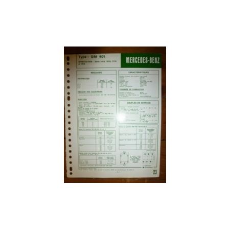 OM401 Fiche Technique Mercedes