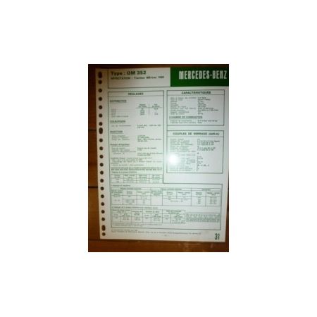 OM352 Fiche Technique Mercedes