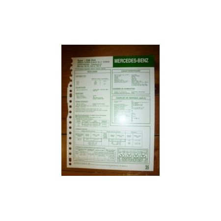 OM314 - 314956 dep 415553 Fiche Technique Mercedes