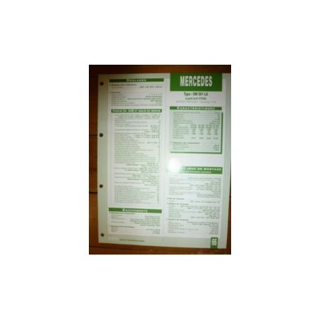 OM501LA  dep 072768 Fiche Technique Mercedes