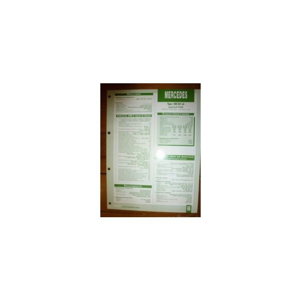 OM501LA  dep 072768 Fiche Technique Mercedes
