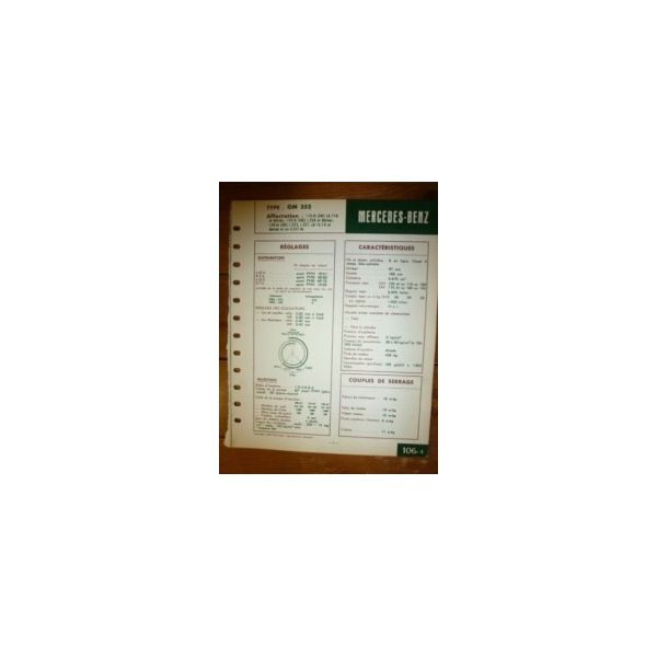 OM352 Fiche Technique Mercedes