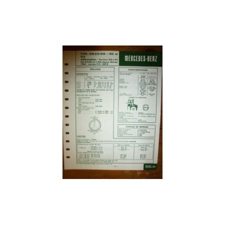 OM615 910-912-913 Fiche Technique Mercedes