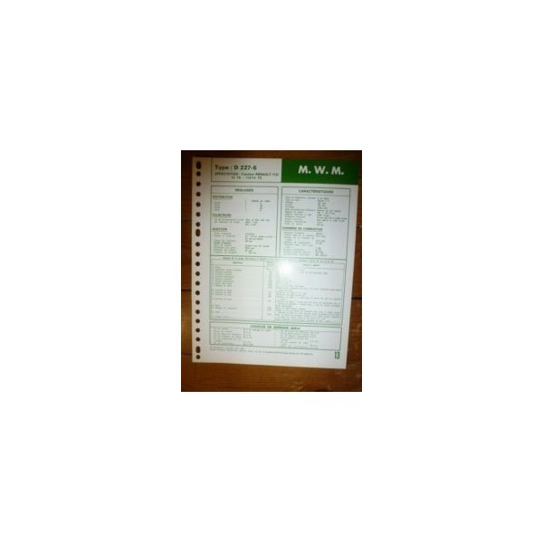 D227-6 Fiche Technique Mwm