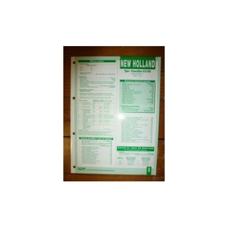 PowerStar 675WS Fiche Technique New holland