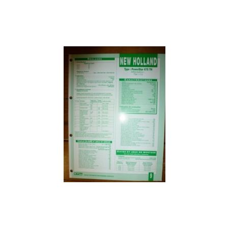 PowerStar 675TH Fiche Technique New holland