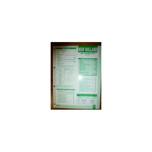 PowerStar 675TH Fiche Technique New holland