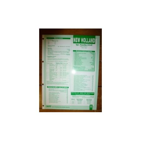 PowerStar 675WT Fiche Technique New holland