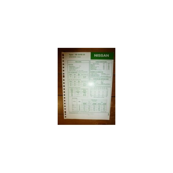 SD23-SD25 Fiche Technique Nissan