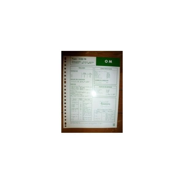 CO3.75 Fiche Technique Fiat