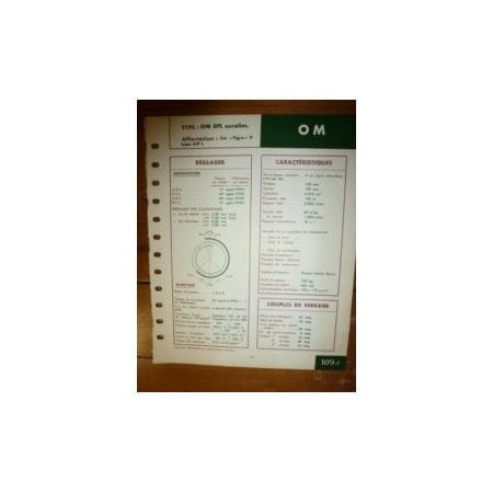 OM DFL suralim. Fiche Technique Om