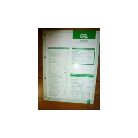 Z13DTJ Fiche Technique Opel