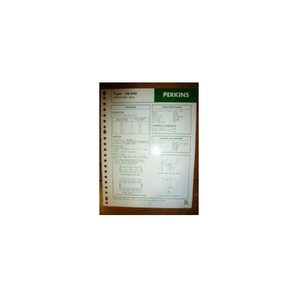 V8.540 Fiche Technique Perkins