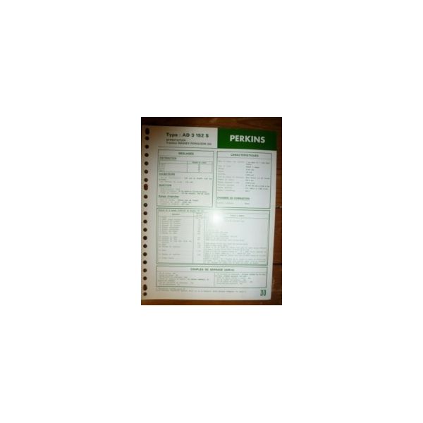 AD3.152 S Fiche Technique Massey ferguson