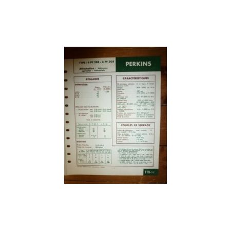 6PF288 - 6PF305 Fiche Technique Perkins