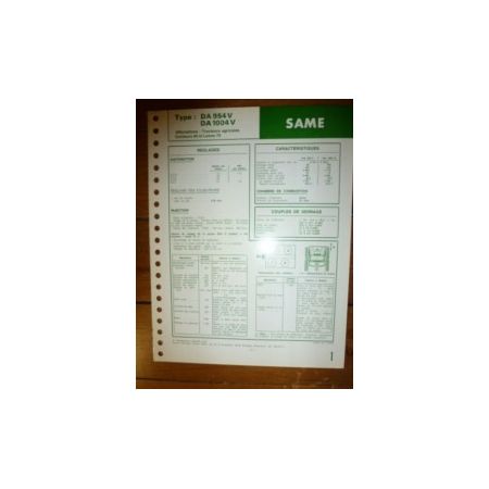 DA954V - DA1004V Fiche Technique Same